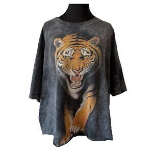 Vintage The Mountain Tiger Tee Cropped Cutoff Short Sleeve Size XL boho